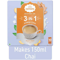 Namaste Chai Instant Tea Premix, Adrak Flavor | Assam | Ginger | Milk And Sugar | Ready Mix (22G X 10 Sachets,Powder) - Ginger