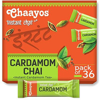 Chaayos Instant Assam Tea Powder Premix|Cardamom|Regular Sugar (14G * 36 Sachets)|Elaichi Chai|Cardamom Tea|1 Min Chai|Assam Tea|Masala Tea Premix,510 Gm