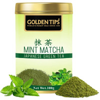 Golden Tips Healthy/Natural and Organic Mint Matcha Japanese Green Tea Powder Blended With Mint Pouch (100 Gram, 50 cups)