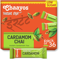 Chaayos Instant Tea Premix - Cardamom Flavour - Low Sugar (36 Sachets) | Instant Tea | Tea Premix | Cardamom Tea | Cardamom Chai | Assam Tea | Flavored Tea | Cardamom Chai Mix - Assam, Powder, 0.4 Kg