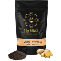 Tea Sense Ginger Masala Chai | 200g Loose Tea | Spicy and Healthy Blend | CTC Tea, Dried Ginger, Black Pepper | Aromatic and Traditional | Strong Flavour | 80+ Cups