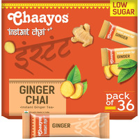 Chaayos Instant Tea Premix - Ginger Flavour - Low Sugar (36 Sachets) | Instant Tea | Tea Premix | Ginger Tea | Ginger Chai | Assam Tea | Flavored Tea | Adrak Chai Mix