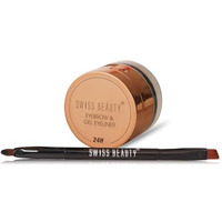 Swiss Beauty Waterproof Eyebrow & Gel Eyeliner 2 In 1 With Brush | Smudge Proof Gel Eyeliner And Eyebrow Definer Pencil | Shade- Black, 7G |