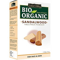 INDUS VALLEY Bio Organic Sandalwood Face Pack Powder Santalum Album, Chandan Powder for Face and Skin Care, (Face Glowing & Tan Removal Face Pack 200gm)