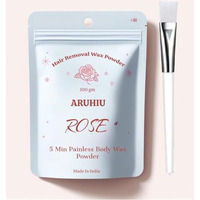 ARUHIU Bikini Body Wax Powder for Women - 5 Minutes Painless Herbal Wax Powder for Hair Removal Easy to use at home, No chemicals - No Irritation, No Skin rashes for Women and Girls (100gm) (ROSE WAX)