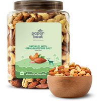 Paper Boat Premium Smoked and Roasted Nuts with Himalayan Pink Salt, Almonds & Cashews Mix, Reusable Dry Fruit Jar 1kg