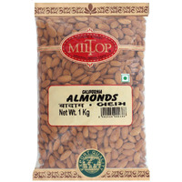 Miltop Raw California Almonds | Premium Badam Giri | High in Fiber & Boost Immunity | Hand-picked Nuts & Dry Fruits| 1Kg Pouch