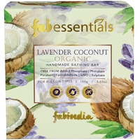 Fabessentials Lavender Coconut Organic Handmade Bathing Bar | Coconut Oil | Cleanses, Nourishes & Brightens Skin | Handmade Bathing Bar Soap | Nourished & Glowing Skin Bathing Soap | Bathing Soap for Women & Men