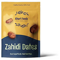 Khari Foods Premium Dried Zahidi Brown Dates, Khajur/Khajoor Dry Fruits, Energy Booster, High Fibre, Soft & Juicy, Healthy Snacks (500gm x 2)