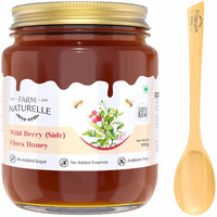 Farm Naturelle-Wild Berry (sidr) Flora Honey |1000gm+150gm Extra and a Wooden Spoon|100% Pure, Raw Natural Un-Processed - Un-Heated Honey | Lab Tested Honey in Glass Bottle.