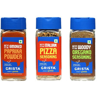 CRISTA Italian Seasonings Combo Pack | Paprika Powder x 1, 45 gms | Oregano Seasoning x 1, 50 gms | Pizza Seasoning x 1, 40 gms | Pack of 3 | Zero added Colours, Fillers, Additives & Preservatives