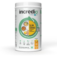 Incredio by Healthkart Slim Shake for Weight Management | With 22g Triple Blend Protein (Whey, Soy & Casein) High Fibre, Low Calories, 24 Vitamins & Minerals, Meal Replacement Shake (Mango, 480g)