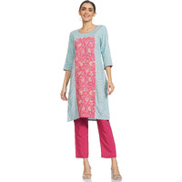 Aurelia Womens Viscose Kurta & Trouser (22ONAS13031-505130_Blue_2XL)