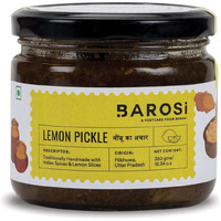 Barosi Lemon Pickle 350 gm, Authentic, Traditional and Handcrafted, Sustainable Glass packaging