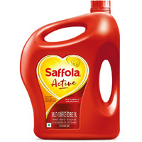 Saffola Active Refined Oil|Blend of Rice Bran Oil & Soyabean Oil|Cooking Oil|Pro Weight Watchers Edible Oil 5 litre Jar