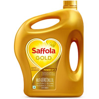 Saffola Gold Refined Oil|Blend of Rice Bran Oil & Sunflower Oil|Cooking Oil|Pro Healthy Lifestyle Edible Oil 2 Litre Jar