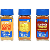 CRISTA SERIOUSLY PURE AND NOTHING MORE Flavours of India - Gourmet Indian Spice Blends Combo Pack - 2 | Makhani Gravy Spice Mix x 1, 50 gms | Tandoori Masala Spice Mix x 1, 45 gms | Spicy Corn Curry x 1, 45 gms | Set of 3