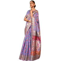 SWORNOF Womens Kanjivaram Banarasi Silk Saree Kanchipuram Patola saree (LAVENDER)