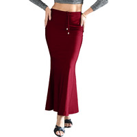 BUYONN Saree Shapewear for Women Saree Petticoat Shapewear for Saree, inskirt for Saree Shapewear, Peticote innerwear for Women Lycra Saree Shaper for saree (Medium Maroon-Fish cut)