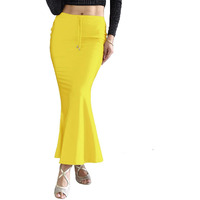 BUYONN Saree Shapewear for Women Saree Petticoat Shapewear for Saree, inskirt for Saree Shapewear, Peticote innerwear for Women Lycra Saree Shaper for saree (Medium Yellow-Fish cut)