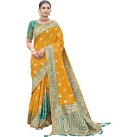 MANOHARI Most Trendy Banarasi Silk Woven Pattern Jacquard Saree For Women With Blouse Piece_Mn1716-1, Blue