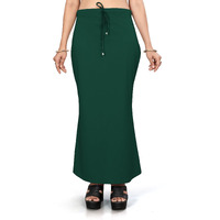 Yashika Present Lycra Saree Shapewear Petticoat for Women||Straight Fit Petticoat Saree Silhouette Shape Wear Dress for Saree|| AZ-YS-OG-Shaper Dark Green-S