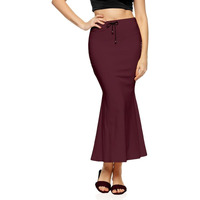 Chetmika Women Saree Shapewear Petticoat (Wine, XXL)