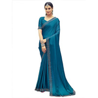 Satrani Womens Silk Saree (3431S290N_Teal)