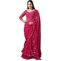 Womanista Womens Leheriya Poly Georgette Saree (TI5103A_Pink)