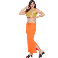 RANI SAAHIBA Womens Stretchy Slim Fishcut Petticoat Cotton Saree Shapewear(SHP41_L/XL_Lt. Orange)