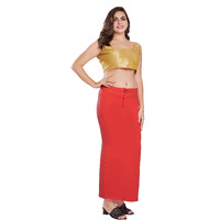 RANI SAAHIBA Womens Stretchy Slim Fishcut Petticoat Cotton Saree Shapewear(SHP23_S/M_Tomato)