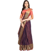 EthnicJunction Womens Banarasi Silk Saree With Blouse Piece (EJ1178-7990_Maroon)