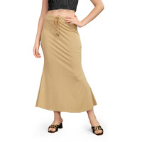 Kipzy Lycra Saree Shapewear, Long Skirt for Women for Beach, Night Out, Regular, Office, Party (Beige, 2XL)