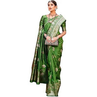 GRECIILOOKS Womens Jacquard Cotton Silk Saree (GL-S2369-GREEN)