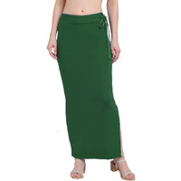 Shasmi Women Solid Saree Shapewear (Soft Shapewear) (M, Bottle Green)