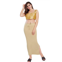 RANI SAAHIBA Womens Stretchy Slim Fishcut Petticoat Cotton Saree Shapewear(SHP38_2XL/3XL_Butter)