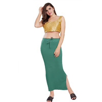 RANI SAAHIBA Womens Stretchy Slim Fishcut Petticoat Cotton Saree Shapewear(SHP44_L/XL_Dusty Green)