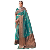 GRECIILOOKS Womens Jacquard Cotton Silk Saree (GL-S2365-GREEN)