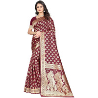 Sugathari Womens Art Silk Maroon Kanchipuram Saree (SAN PARI 72 MAROON)