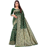 Sugathari Womens Art Silk Green Kanchipuram Saree (SAN PARI S-1 GREEN)