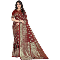 Sugathari Womens Art Silk Maroon Kanchipuram Saree (SAN PARI S-2 MAROON)