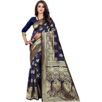 Sugathari Womens Art Silk Navy Blue Kanchipuram Saree (SAN PARI 63 N BLUE)