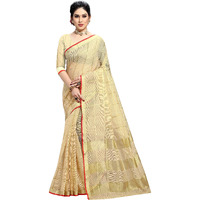 Sidhidata Textile Womens Kota Doria Cotton Saree With Blouse Piece (C Chiku)