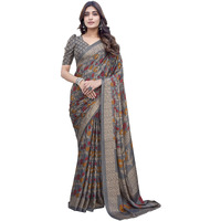 Yashika Elegant Chiffon Saree Set with Blouse - Embrace Trendy Style! Perfectly crafted for modern women (AZ-YS-P1-NEELA GREY)