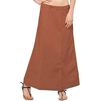 NEGLIGEE Womens Cotton Inskirt Saree Petticoat (Brown, 40 Inch)