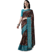 SUTRAM Printed Trendy Saree for Women With Blouse Piece_ST1770