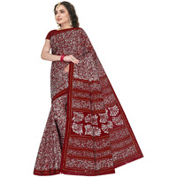 TAMAIRA FASHION Womens Plain Weave Pure Cotton Saree Without Blouse Piece(1654_Maroon)