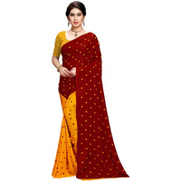 Anand Sarees Womens Georgette Saree with Blouse Piece (1262_7_Red)