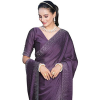 Satrani Womens Pure Georgette Saree (3186S135N_Light Purple)