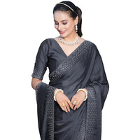 Satrani Womens Pure Georgette Saree (3186S137N_Grey)